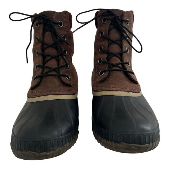 Sorel Mens Size 9 Brown Suede Rubber Duck Boot Waterproof Lace Up Winter Outdoor